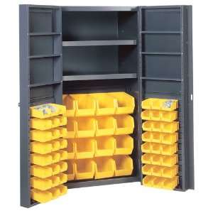   Deep by 72 Inch High 96 Plastic Bin/Four Shelf Welded Storage Cabinet