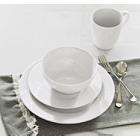 Sandra by Sandra Lee Round White 16pc Porcelain Dinnerware Set at 