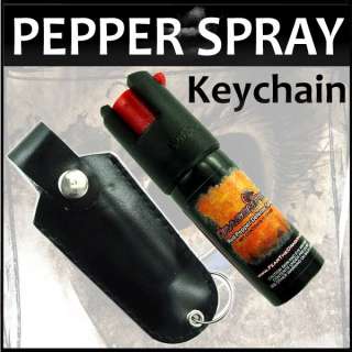 Police Pepper Spray Black Keychains with case fits mace  
