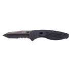 SOG AE04 CP Aegis Tanto Serrated Knife   Black Tini with Clam Pack