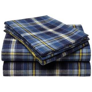 Pinzon 160 Gram Yarn Dyed Flannel Full Sheet Set, Blue Plaid