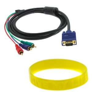  GTMax VGA to RCA Component RGB Cable (6FT) + Wristband 