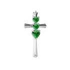 Emerald Diamond Cross Pendant  