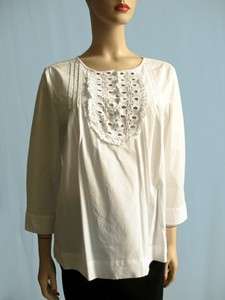 Laundry White Crochet Lace Shirt Top Size Sz L NWT  