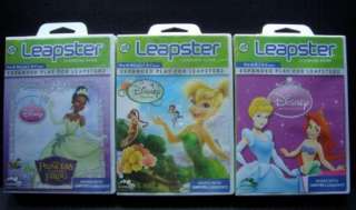 NEW LeapFrog Leapster Lot of 3 Girl Game Cartridges Disney Princess 