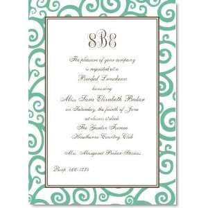  Mint Curly Q Party Invitations