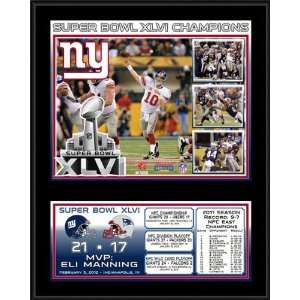 Mounted Memories New York Giants Super Bowl XLVI Sublimated 12x15 