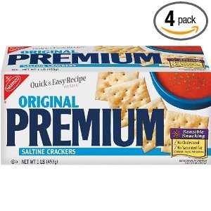 Premium Original Saltine Crackers, 16 Ounce Boxes (Pack of 4)  