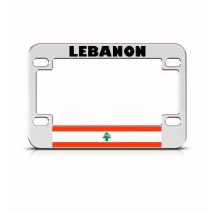 Lebanon Flag Metal Motorcycle Bike license plate frame Tag Holder