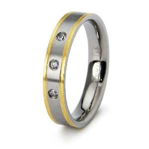  Womens Titanium Wedding Band with CZ (Size 6) Available 