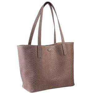  GIGI NEW YORK TEDDIE TOTE crafted in TAUPE Embossed Python 