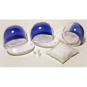  Make 3 Small Oval Plastic Snow Globes Kit, Blue Backs 