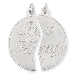  Sterling Silver 2 piece Best Friends Disc Charm.two 18 