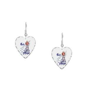  Earring Heart Charm God Is With Me Always Angel Artsmith 