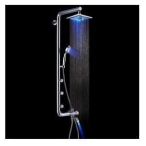   Color Changing LED Shower Faucet with 8 Inch Shower Head + Hand Shower