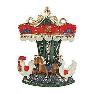Carousel German Pewter Christmas Tree Ornament 