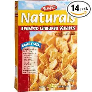 Moms Best Naturals Toasted Cinnamon Squares, 17.5 Ounce Boxes (Pack 