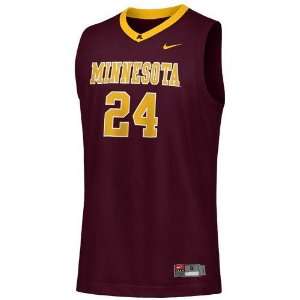 com Nike Minnesota Golden Gophers #24 Youth Maroon Replica Basketball 