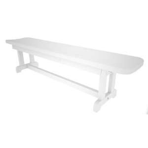  Poly Wood Park 72 Inch Harvester Backless Bench, White 