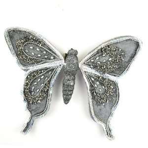   Fancy Butterfly Embellishment, 11 Inch, Grey Arts, Crafts & Sewing