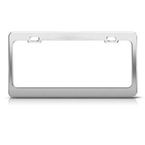  Plain Metal Heavy Duty Chrome Metal license plate frame 