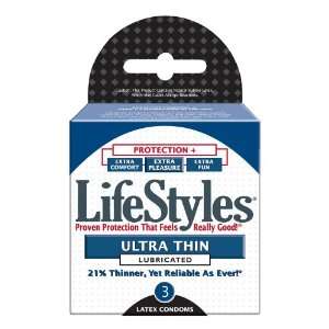  LifeStyles Brand 4703 Ultra Thin Condoms   3 Count Health 