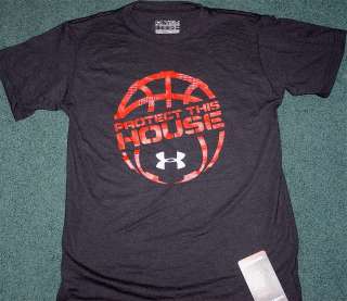 NWT Under Armour Boys M Black/Red Basketball Heat Gear Shirt M  