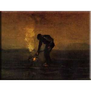  Peasant Burning Weeds 16x12 Streched Canvas Art by Van 
