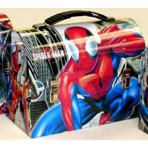  Spider Man Workman Carry All Domed Tin Lunch Box 