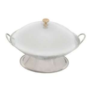  Stainless Steel Wok Dish With Handles/Base   9 Dia 