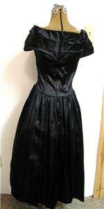 Vtg Gunne Sax Black Sequined Dress Tea Ballerina Length 7 / 8  