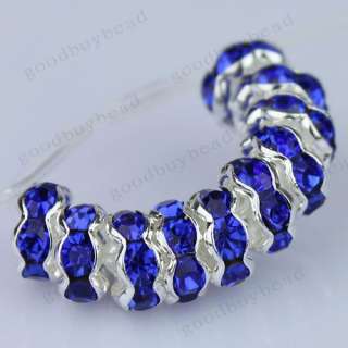   LOTS CRYSTAL SILVER SPACER BEADS JEWELRY DIY FINDINGS 3X6MM  