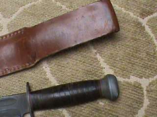 WW2 US ARMY Pal RH36 Fighting Knife and Leather Scabbard  