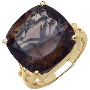  14K Gold Plated 8.59 Carat Smoky Topaz and 0.01 ct. t.w 