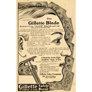  1907 Ad Gillette Sales Co Safety Razor Shaving Supplies 
