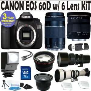  Canon EOS 60D 6 Lens Deluxe Kit with Sigma 28 70 F2.8 4 DG Lens 