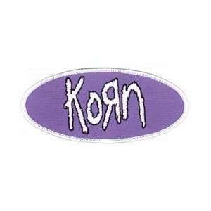  Korn   Purple and White Oval Logo   Embroidered Iron On 