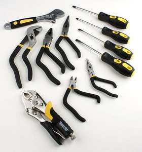 TRADESPRO 11 PC PISTOL GRIP PLIERS AND SCREWDRIVER SET NEW  