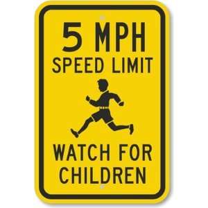  5 MPH Speed Limit Watch For Children (with Graphic 