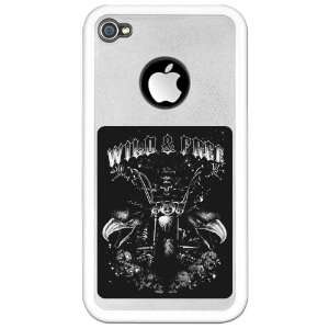  iPhone 4 or 4S Clear Case White Wild And Free Skeleton 