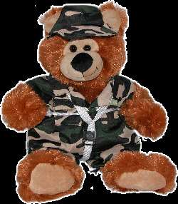 US SPECIAL FORCES TEDDYBEAR, CAMO UNIFORM, PLUSH ANIMAL  