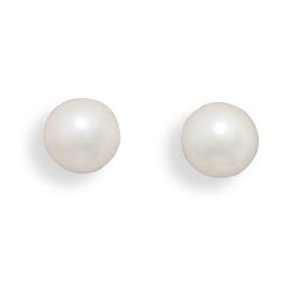  Grade AAA 6 6.5mm Cultured Akoya Pearl Earrings with White 