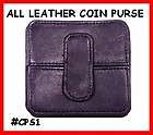 BLACK SQUARE Leather COIN PURSE Pocket Wallet FREE SHIP