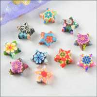 70Pcs Mixed fimo polymer clay Star spacer beads #403B  