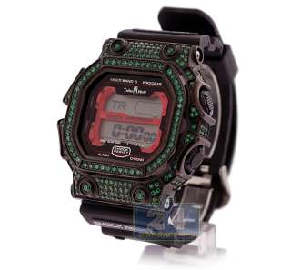 Techno Master Casio G Shock 3.00 ct Green Crystal CZ Iced Out Mens 