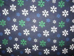 SNOWFLAKE BLUE WHITE PRINT FLANNEL FABRIC~SEW~QUILT  