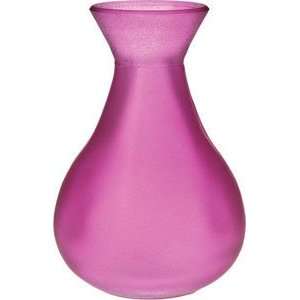    Fuchsia Pink Frosted Glass Vase (bulb design)