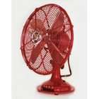 Fuoriserie Table Fan   Retro Style Red   Red   13 dia x 17 tall 