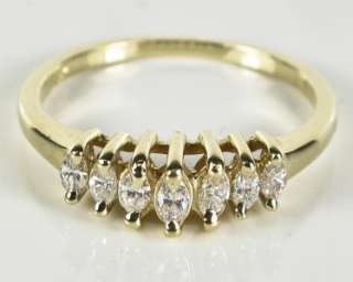   Yellow Gold 1/3ctw G SI1 Marquise Cut Diamond Wedding Band Ring  