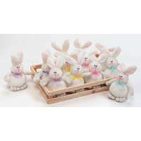 White Glittery Easter Bunnies / Rabbit  